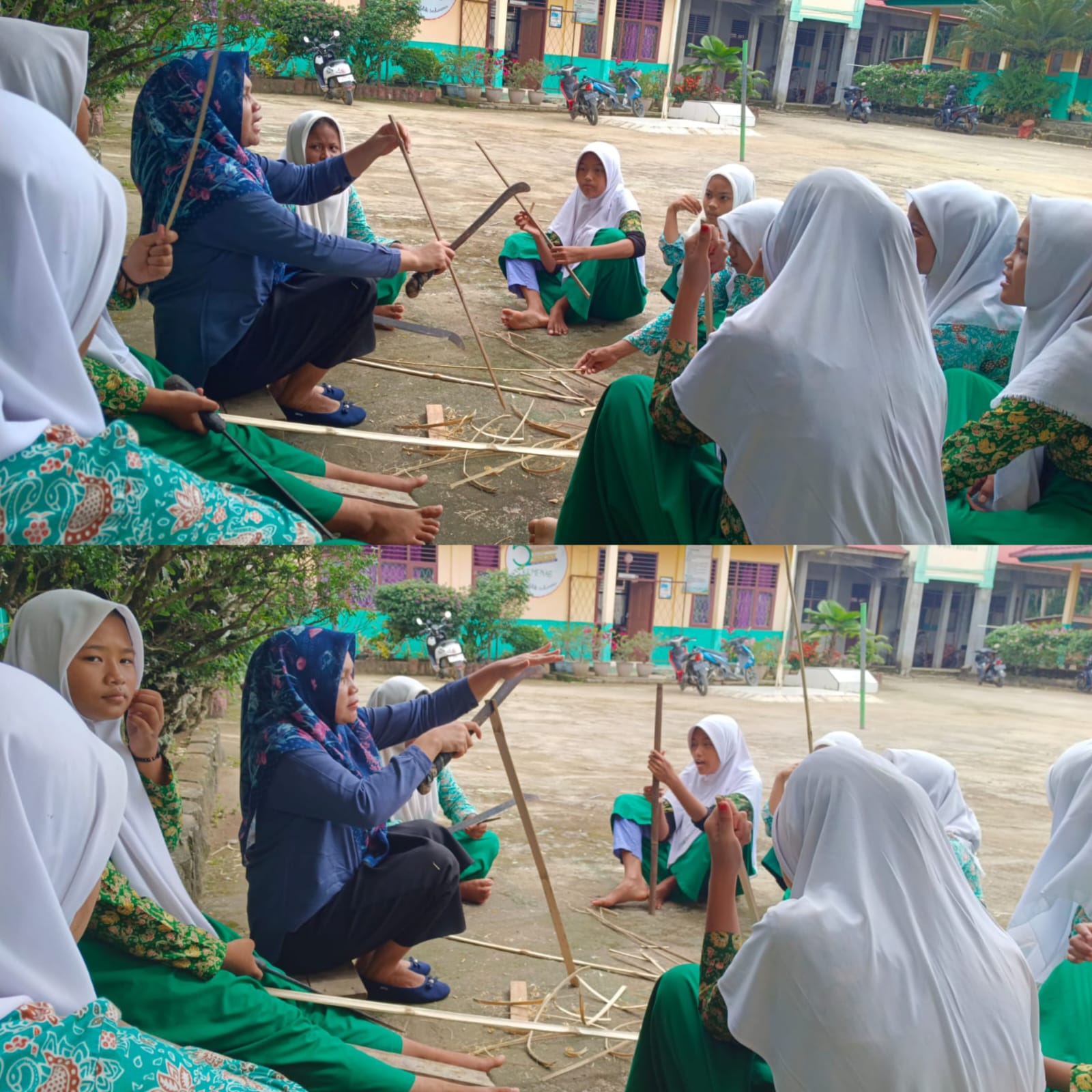 MIN 3 Merangin - Pelajaran P5 Kali ini Pembuatan Properti Tari dari Bahan Sederhana 